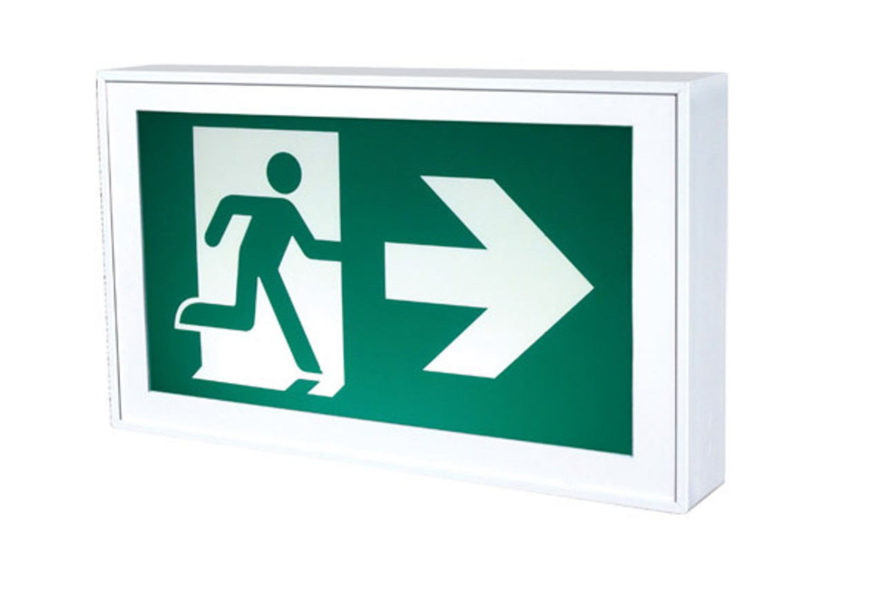 running man exit sign