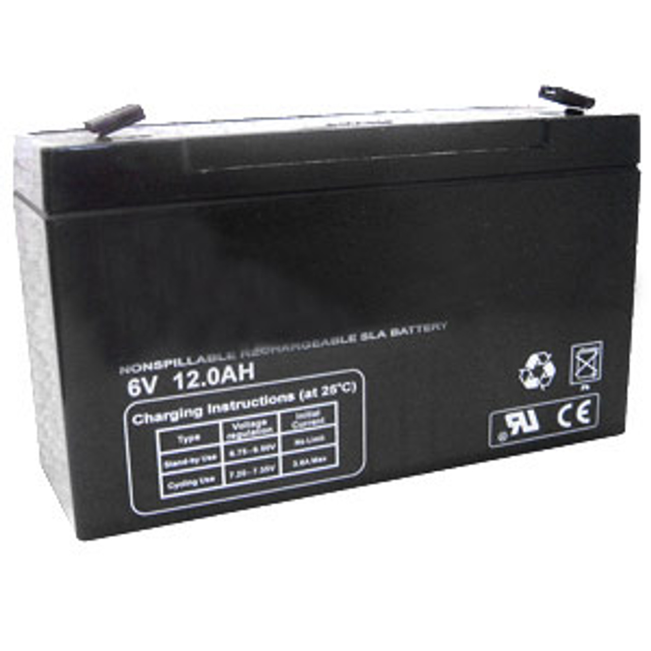 6 Volt 12 Amp Lead Acid Emergency Light Battery