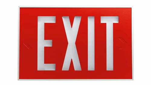 Red Low Profile Self-Luminous Tritium Exit Sign