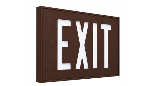 Bronze Low Profile Self-Luminous Tritium Exit Sign - Emergency