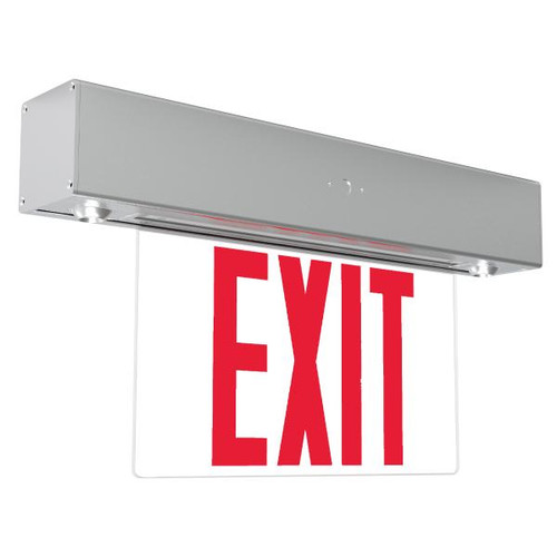 Surface Mount Self-Testing Edge-Lit Exit Sign Combo