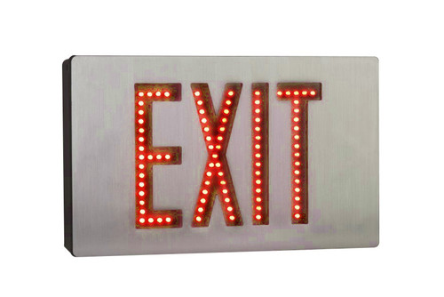 Aluminum Direct View Exit Sign Green LED