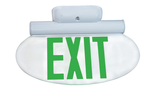 Light Blue USA Recessed Edge-Lit LED Exit Sign