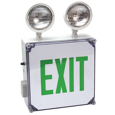 亮ページ NEMA 4X Exit Combo Red LED with PAR36 Emergency Lights