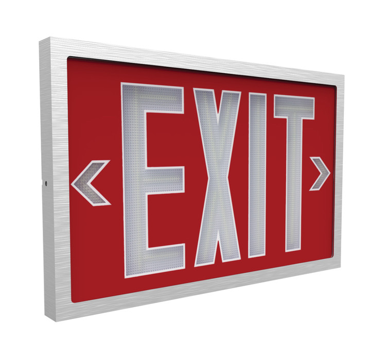 Red Self Luminous Tritium Exit Sign with Aluminum Frame