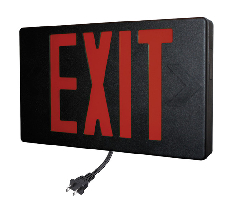 Black Corded Exit Sign