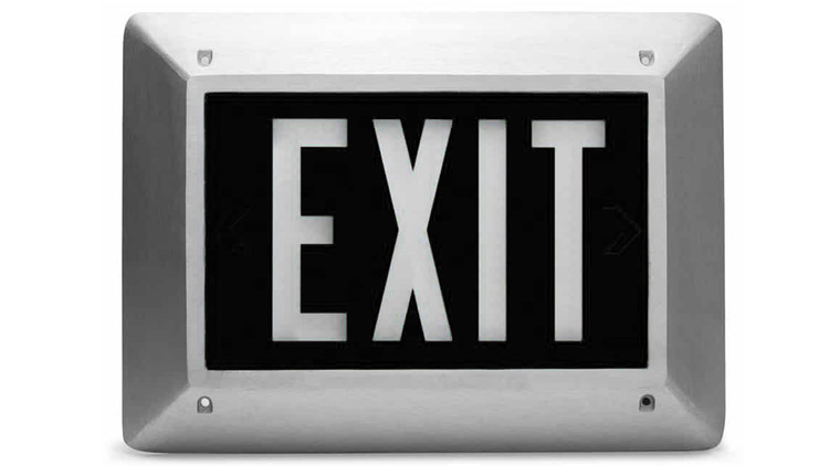 Black Vandalproof Self-Luminous Tritium Exit Sign - Emergency