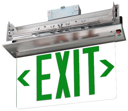 Ciata Green Light Up Integrated LED Hardwired or Battery Operated Wet Location Approved Exit Sign 20635L