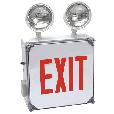 Cold Weather Exit Sign Combo with Red Letters