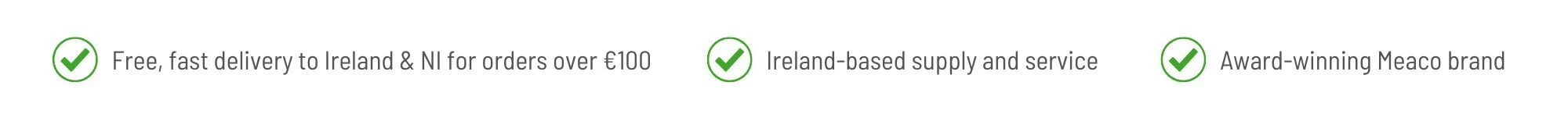 Free, fast delivery to Ireland and NI for orders over €100