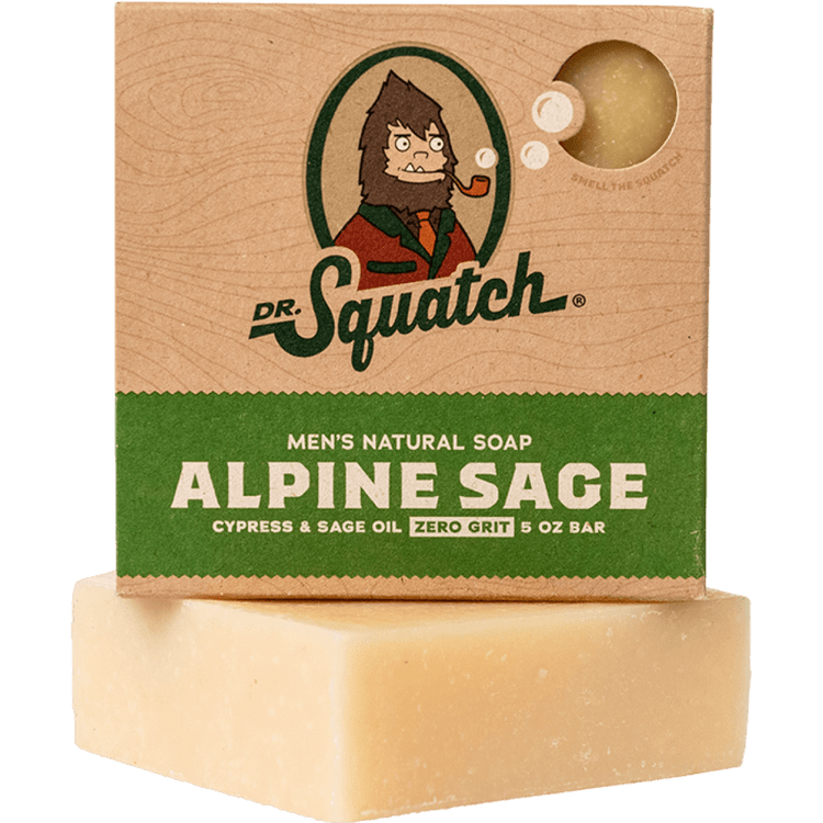 Dr. Squatch All Natural Bar Soap for Men with Zero Grit, Alpine Sage