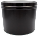 Black 2-gallon popcorn tin.