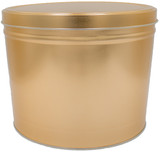 Gold 2-gallon popcorn tin.