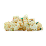 White popcorn with blue and red sprinkles.