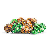 A mix of caramel and green apple popcorn.