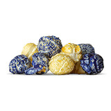 A mix of blueberry and white cheesecake popcorn.,
