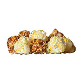 A mix of white cheddar,  caramel, and  kettle corn.