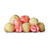 A mix of strawberry and cheesecake popcorn.