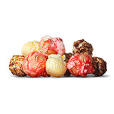 Vanilla, chocolate, and strawberry popcorn.