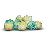 A mix of blue coconut and White vanilla popcorn.