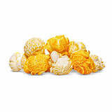 A mix of white and yellow cheddar cheese popcorn.