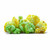 A mix of lime green and lemon popcorn.
