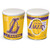 LA Lakers 3.5-gallon popcorn tin - 11.25" high with a 10" diameter.
