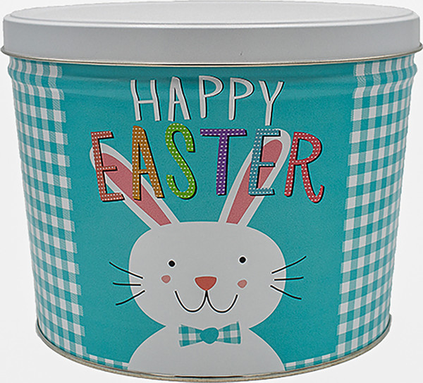 Happy Easter 2-gallon popcorn tin.