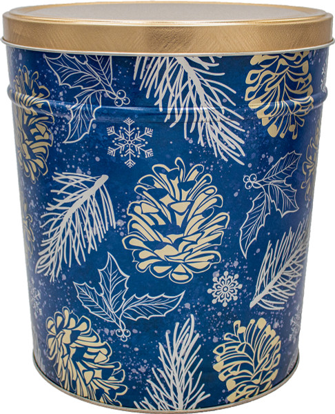 Shimmering Pine   3.5-galon popcorn tin.