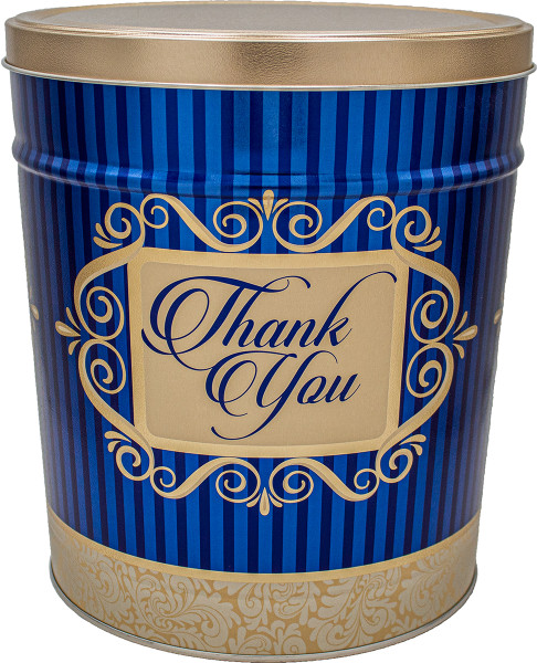 Thank You  3.5-galon popcorn tin.