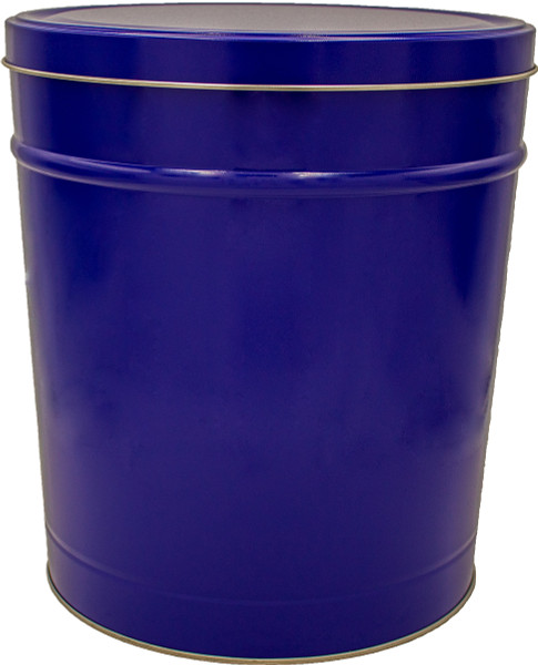 Dark Blue 6.5-galon popcorn tin.