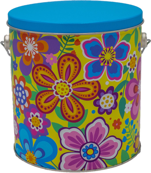 Vivid Floral 1-galon popcorn tin.