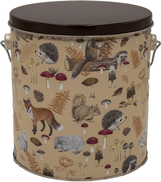 Woodland Creatures 1-galon popcorn tin.