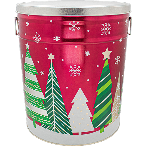 Holiday Trees 6.5-Gallon Popcorn Tin