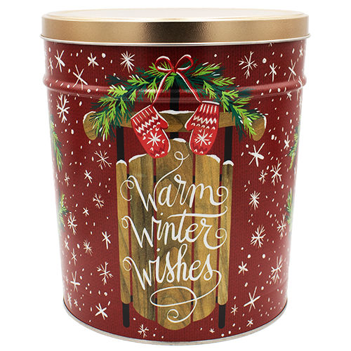 Warm Winter Wishes 3.5-Gallon Popcorn Tin