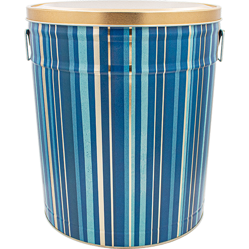 Indigo Stripes 6.5-Gallon Popcorn Tin