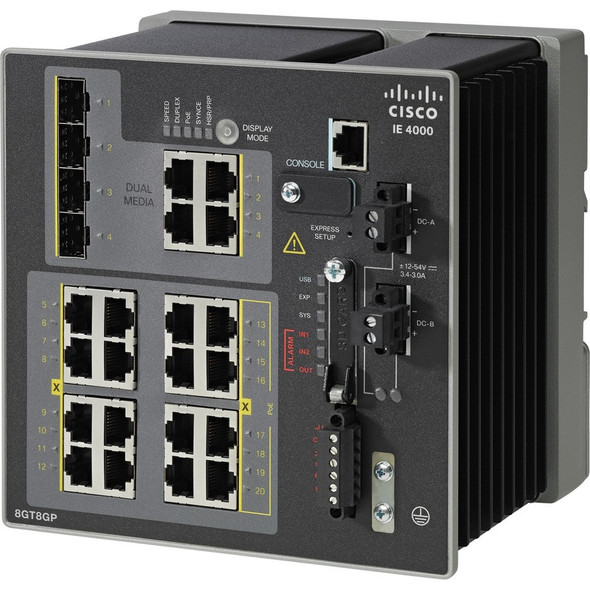 CISCO (IE-4000-8GT8GP4G-E) IE 4000 8 X RJ45 10/100/1000 WITH 8 X 1G