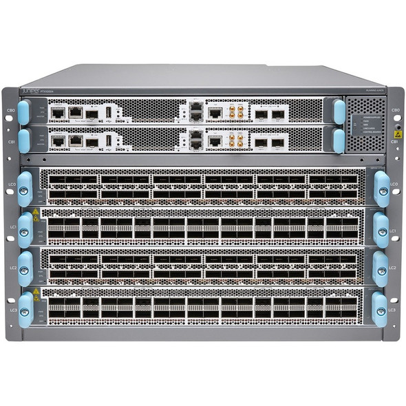 Juniper (PTX10004-BASE3) PTX10004 Base 4 slot Chassis  includes 1 Routing Engines  3 Power Supplies  2 Fa