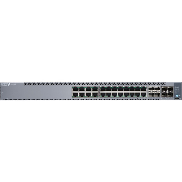 Juniper (EX4100-24T-DC) EX4100 24 Port 10 100 1000BaseT  4x 10G SFP+ Uplink ports  4x 25G SFP28 Stacking