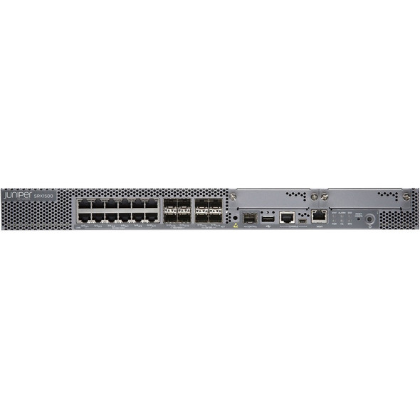 Juniper (SRX1500-AC) SRX1500 with 16x1G  4x10G (SFP+) on board ports  1x AC PSU and 100GB SSD