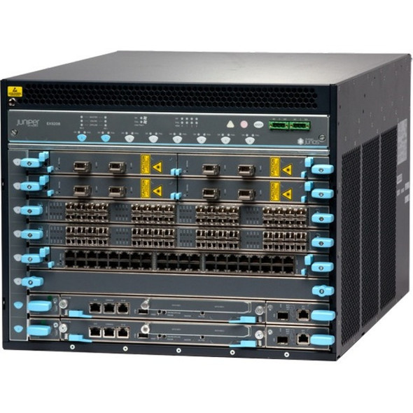 Juniper (EX9208-BASE3B-AC-T) Base EX9208 TAA system configuration: 8 slot chassis with passive midplane and 1