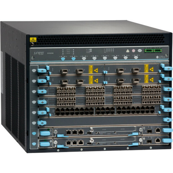 Juniper (EX9208-BASE3B-AC-T) Base EX9208 TAA system configuration: 8 slot chassis with passive midplane and 1