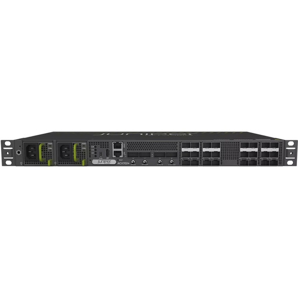 Juniper (ACX7024-AC-1PSU) ACX7024  1RU high  250mm deep 24xSFP28 and 4xQSFP28 DD Operating Range 40C to 65