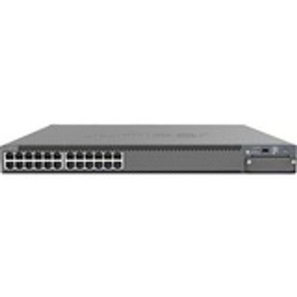 Juniper (EX4400-24T-DC-AFI) 24x1G switch with 2x100G uplink stacking ports. AFI air flow. DC Power. MACsec A