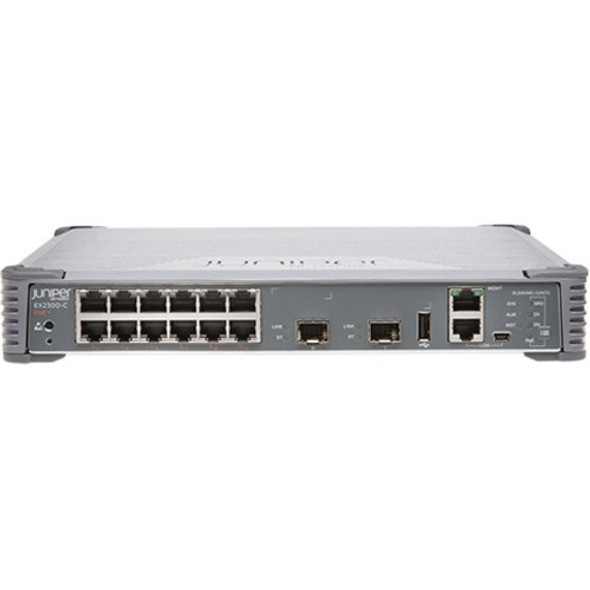 Juniper (EX2300-C-12T-VC) EX2300 Compact Fanless 12 port 10 100 1000BaseT  2 x 1 10G SFP SFP+ with VC Lice