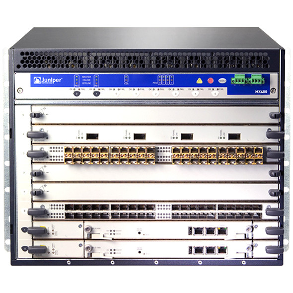 Juniper (MX480BASE3-AC) MX480 Base Chassis with Enhanced Midplane  1 nos. SCB E  AC Power  Discounted RE