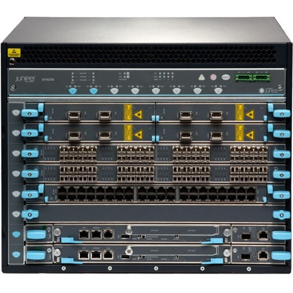 Juniper (EX9208-BASE3C-AC) Base EX9208 system configuration: 8 slot chassis with passive midplane and 1x fa