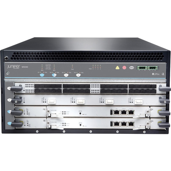 Juniper (MX240BASE3-DC) MX240 Base Chassis with Enhanced Midplane  1 nos. SCB E  DC Power  Discounted RE