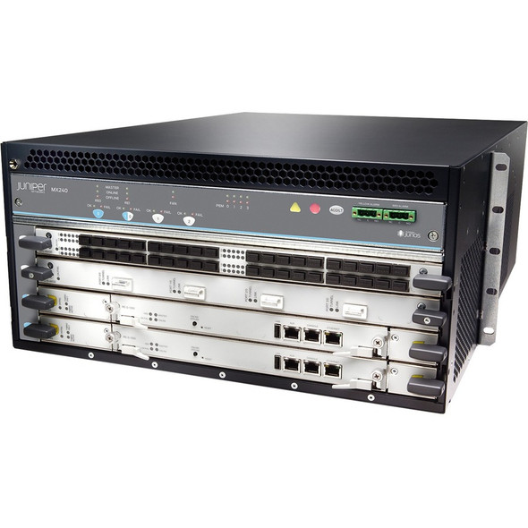 Juniper (MX240BASE3-DC) MX240 Base Chassis with Enhanced Midplane  1 nos. SCB E  DC Power  Discounted RE
