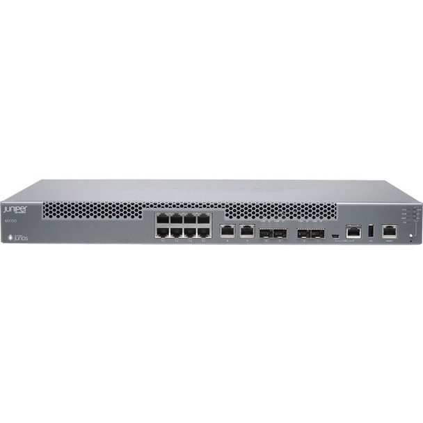 Juniper (MX150) MX150 router appliance. That has 12x1G and 2x10G ports maximum throughput is 20G